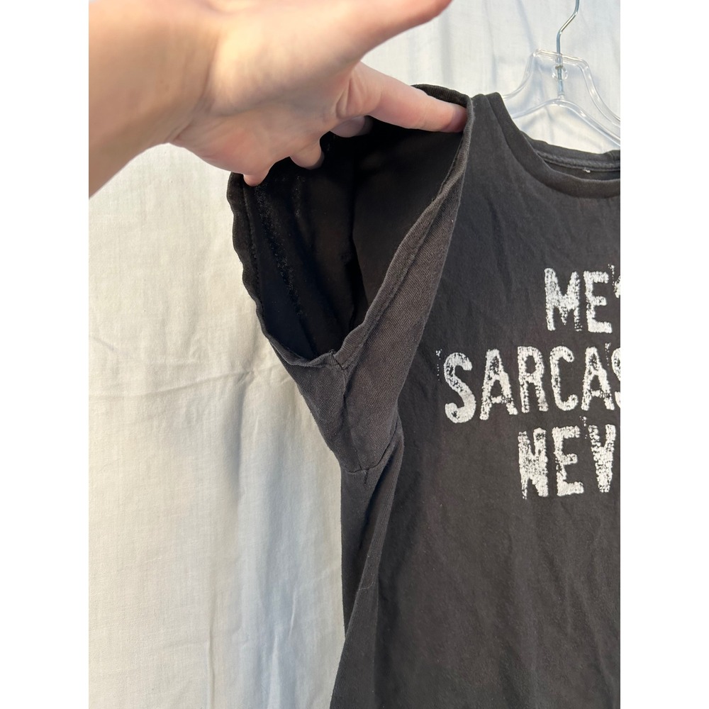 "Me Sarcastic Never" Graphic T-Shirt Humor Tee Woman's  M #2247 - Picture 6 of 11